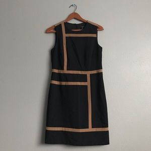 Ann Taylor Black & Tan Sheath Dress 6 Petite